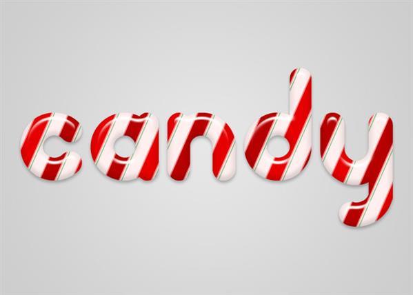 Photoshop candy cane text effect