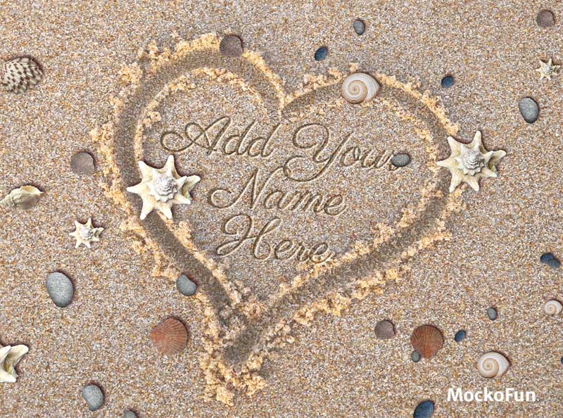 Write Name on Sand Heart