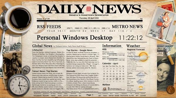 Newspaper Desktop by Tatenokai photoshop resource collected by psd-dude.com from deviantart