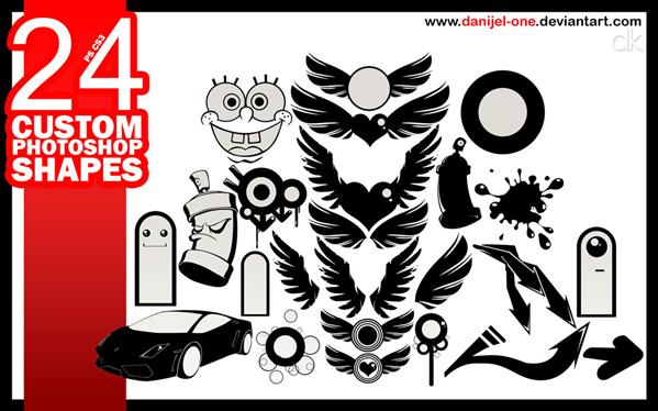 24
CUSTOM PHOTOSHOP SHAPES by danijeL-one photoshop resource collected by psd-dude.com from deviantart