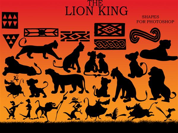 Lion
king shapes by Lucifer017 photoshop resource collected by psd-dude.com from deviantart