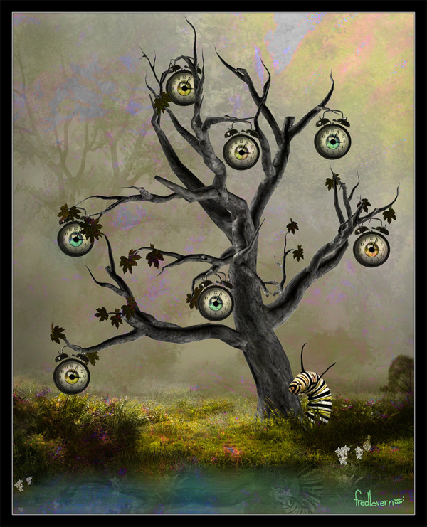 TimeClock Tree... by Platypuscove photoshop resource collected by psd-dude.com from deviantart