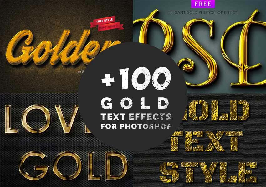 Gold Text Effect PSD Files