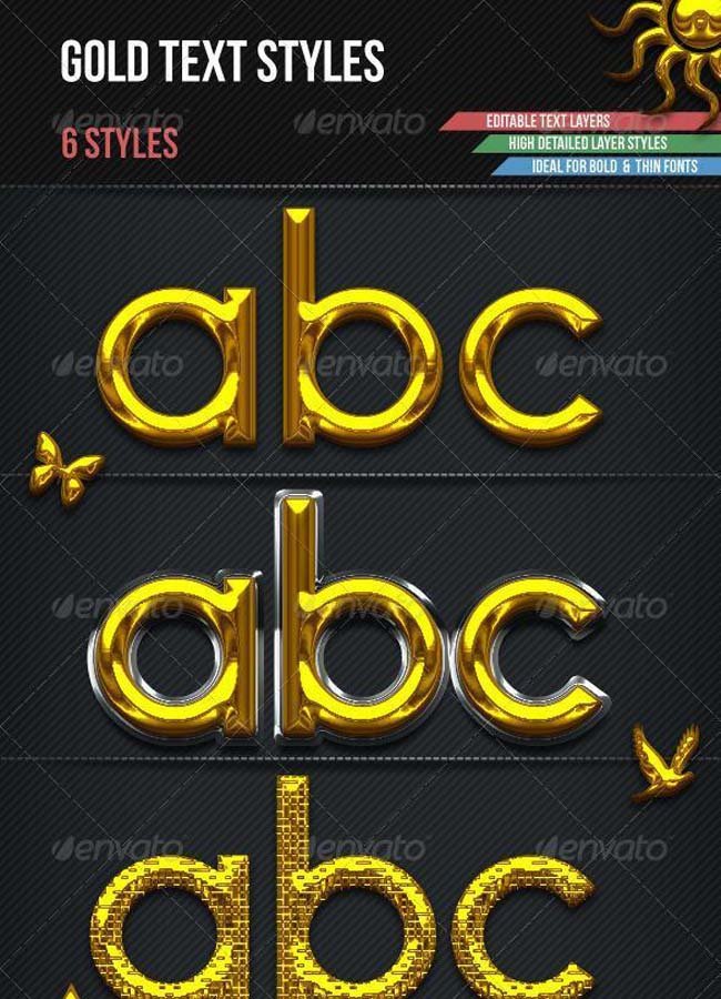 Gold Glamour Text Styles