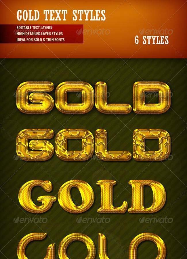 Gold Photoshop Text Styles
