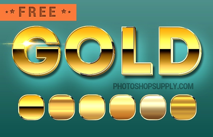 HD Photoshop Gold, Text Logo FX – MasterBundles