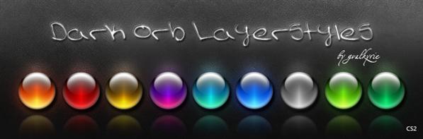 Dark
 Orb LAYERSTYLES by gvalkyrie photoshop resource collected by psd-dude.com from deviantart