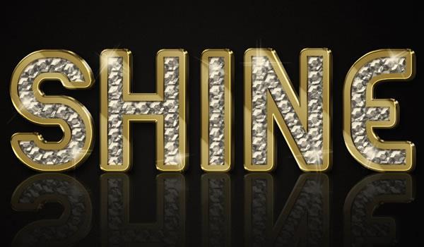 Sparkling diamond and gold text effect tutorial