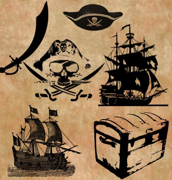 Pirate
 Brush Set by Tink-ling photoshop resource collected by psd-dude.com from deviantart