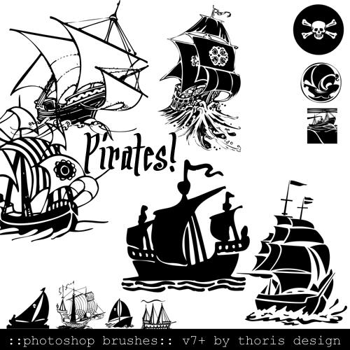 Pirates
 34 PSv7 Brushes by dejahofmars photoshop resource collected by psd-dude.com from deviantart
