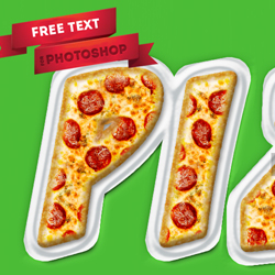 Pizza Photoshop Free Text Style psd-dude.com Resources