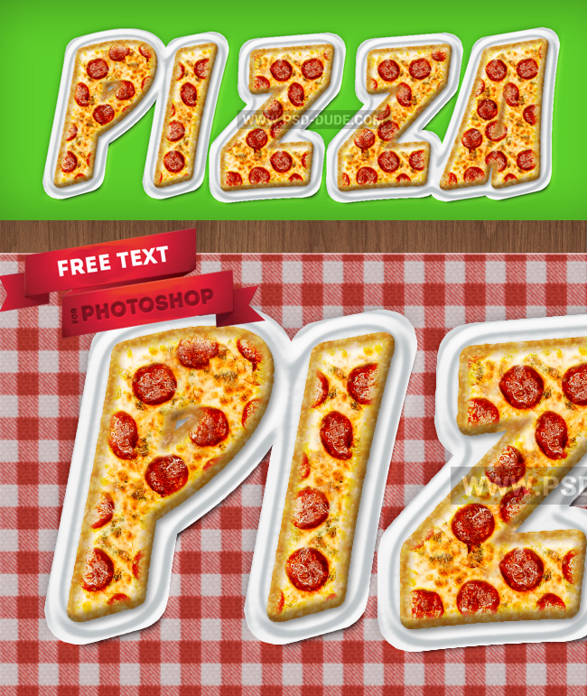 Pizza Photoshop Free Text Style