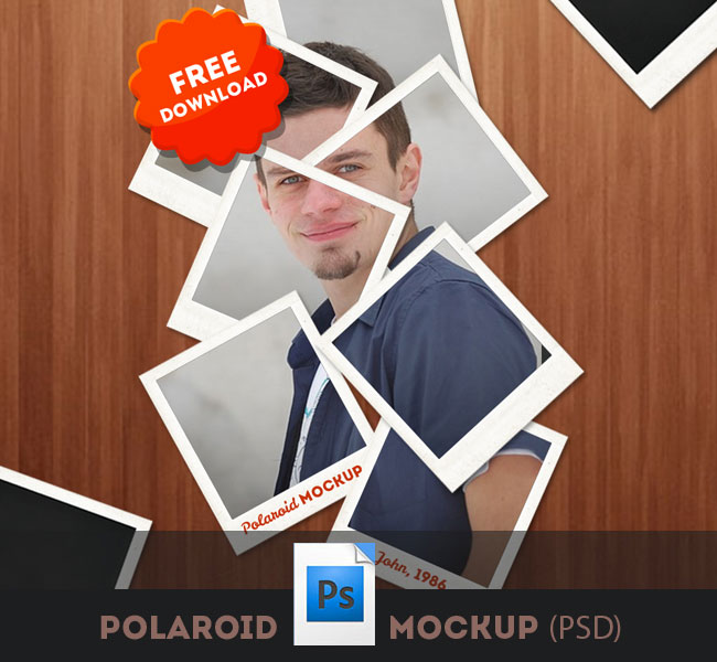 Polaroid Photo Frame Mockup PSD