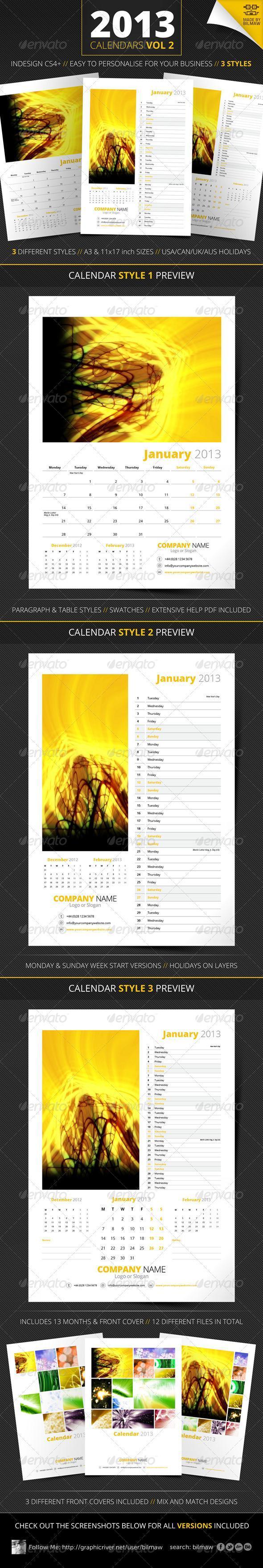 Calendar 2013 with Logo Templates