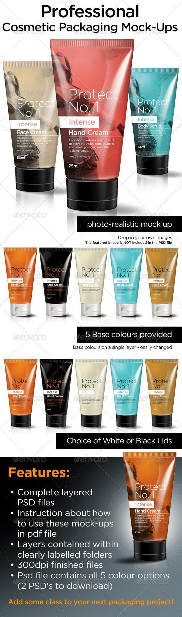 Cosmetic Packaging PSD Template
