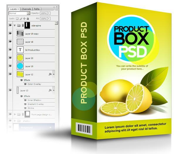 Product box psd template