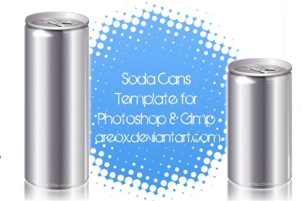 Soda Can Template for PS and Gimp