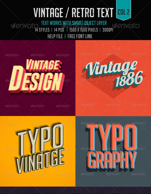 Vintage and Retro Typography Photoshop Styles - Premium