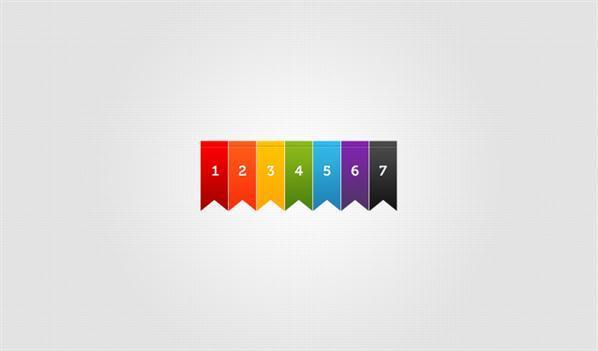 Simple Colored Ribbons Vector PSD