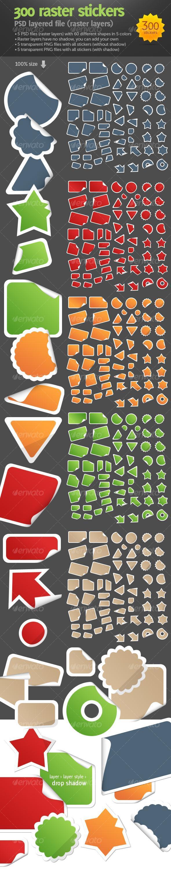 Sticker PSD Template Full Collection