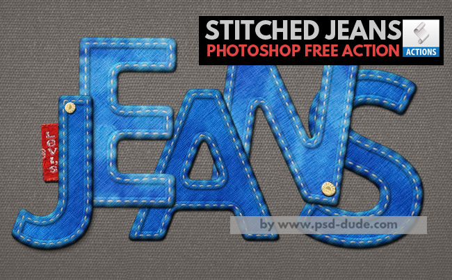 stitched jeans denim photoshop action free download