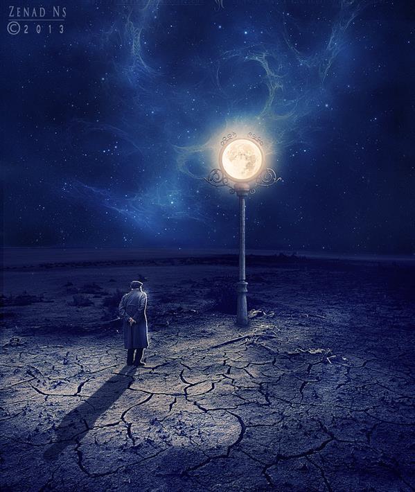 Moon Lamp Surreal Photo Manipulation