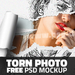 Ripped Or Torn Paper Effect Photoshop Free PSD Mockup psd-dude.com Resources