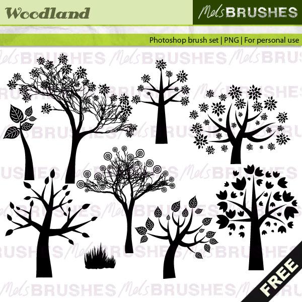 Woodland
 brushes by melemel photoshop resource collected by psd-dude.com from deviantart