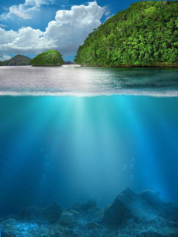 Underwater and Island Premade Background