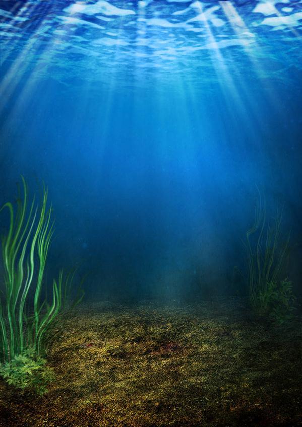 Underwater Deep Blue Water Background