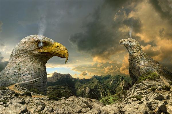 Eagle Eye Statue Surreal Photo Manipulation