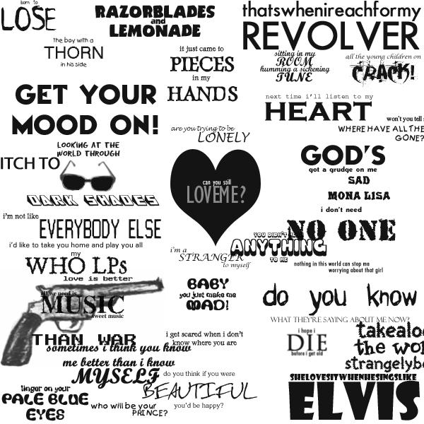 Random
lyric brushes by All-Punk-Cons photoshop resource collected by psd-dude.com from deviantart