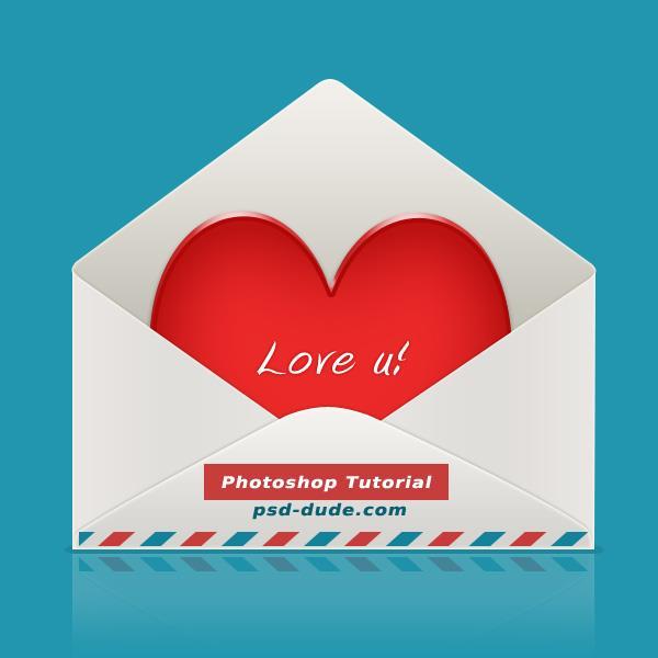 Love Heart in envelope Photoshop Tutorial