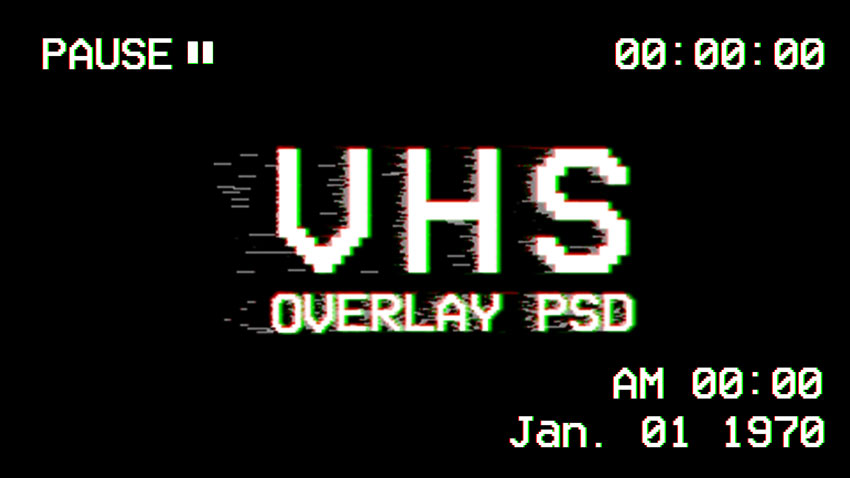 VHS Overlay PSD Free Mockup