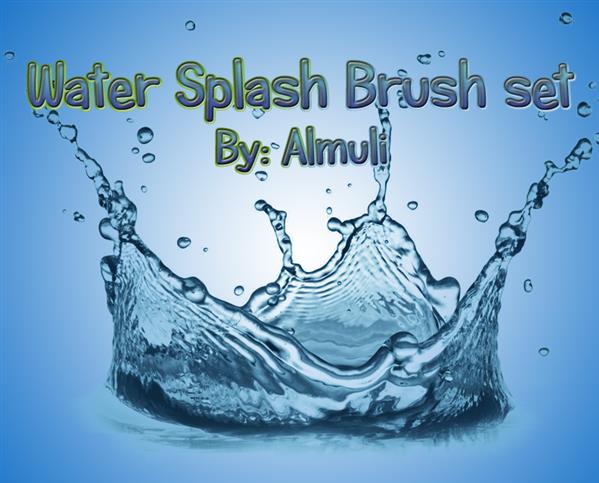 Water Splash Brush set for PS by Almuli photoshop resource collected by psd-dude.com from deviantart