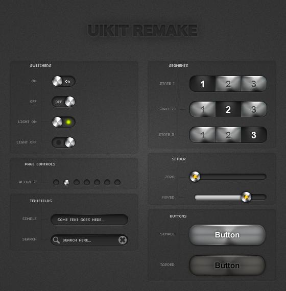 iPhone
 UIKits light remake by fantasy-apps photoshop resource collected by psd-dude.com from deviantart