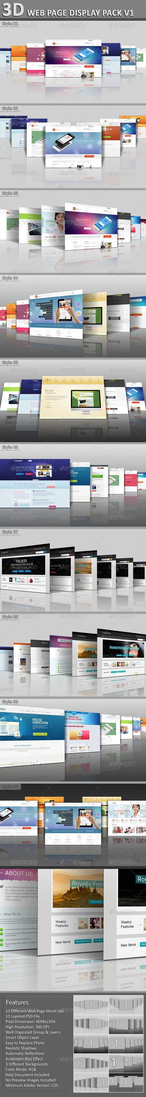 3D Web Page Arrange Screen Display 