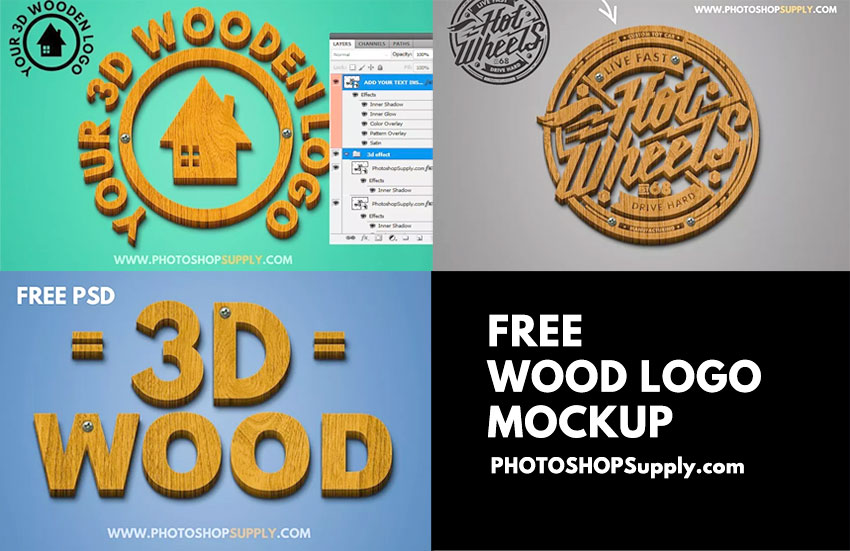 Wood Logo Mockup