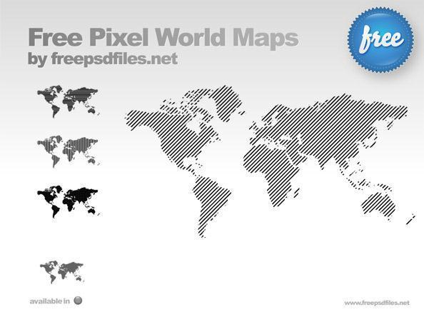 Pixel World Map PSD