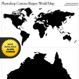 World Map Shape Photoshop CSH