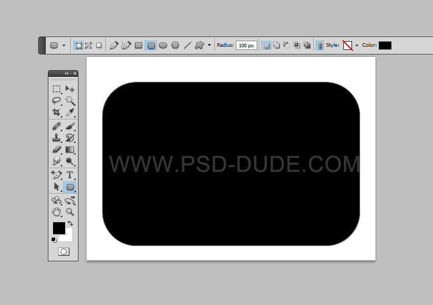 how to draw rounded rectangle in photoshop
