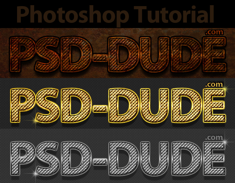 Silver and Gold Text Effect with Rust: Photoshop Tutorial Final Result