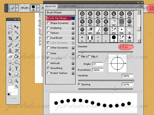 Stamp Perforations Brush Settings Photoshop