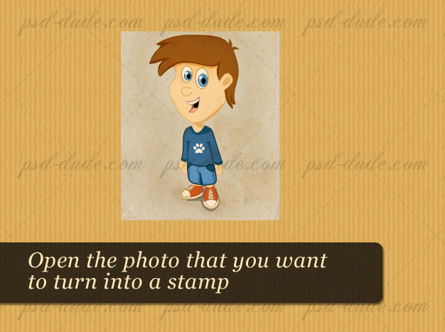 Add the image to the Photoshop stamp effect