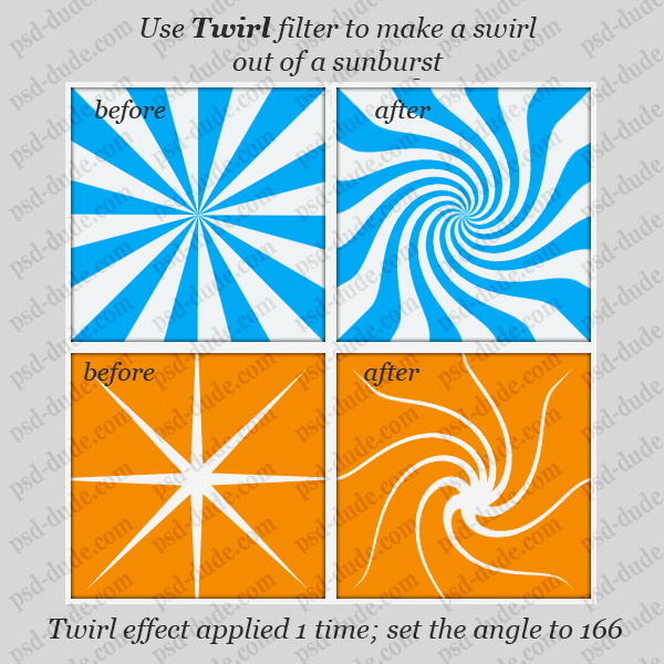 photoshop sunburst swirl effect