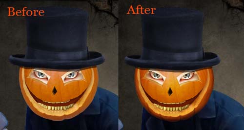 adjust the pumpkin head