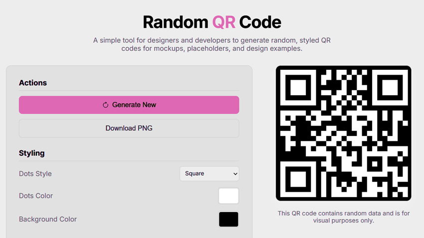 random QR code generator