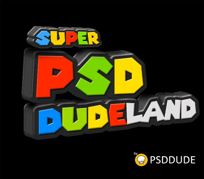 Super Mario 3D Text in Photoshop