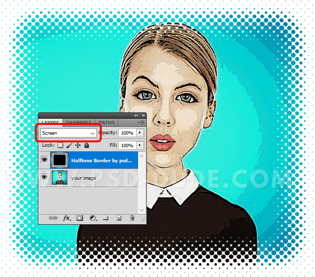 halftone border photoshop