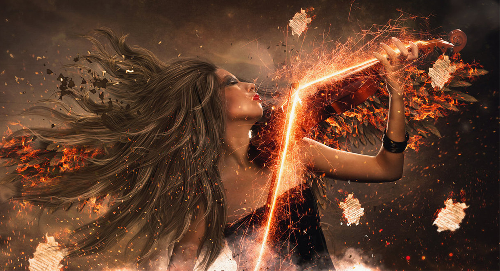 Angel With Fire Wings Photoshop Manipulation Tutorial